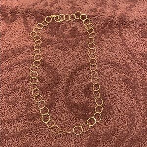 Gold circle necklace long chain